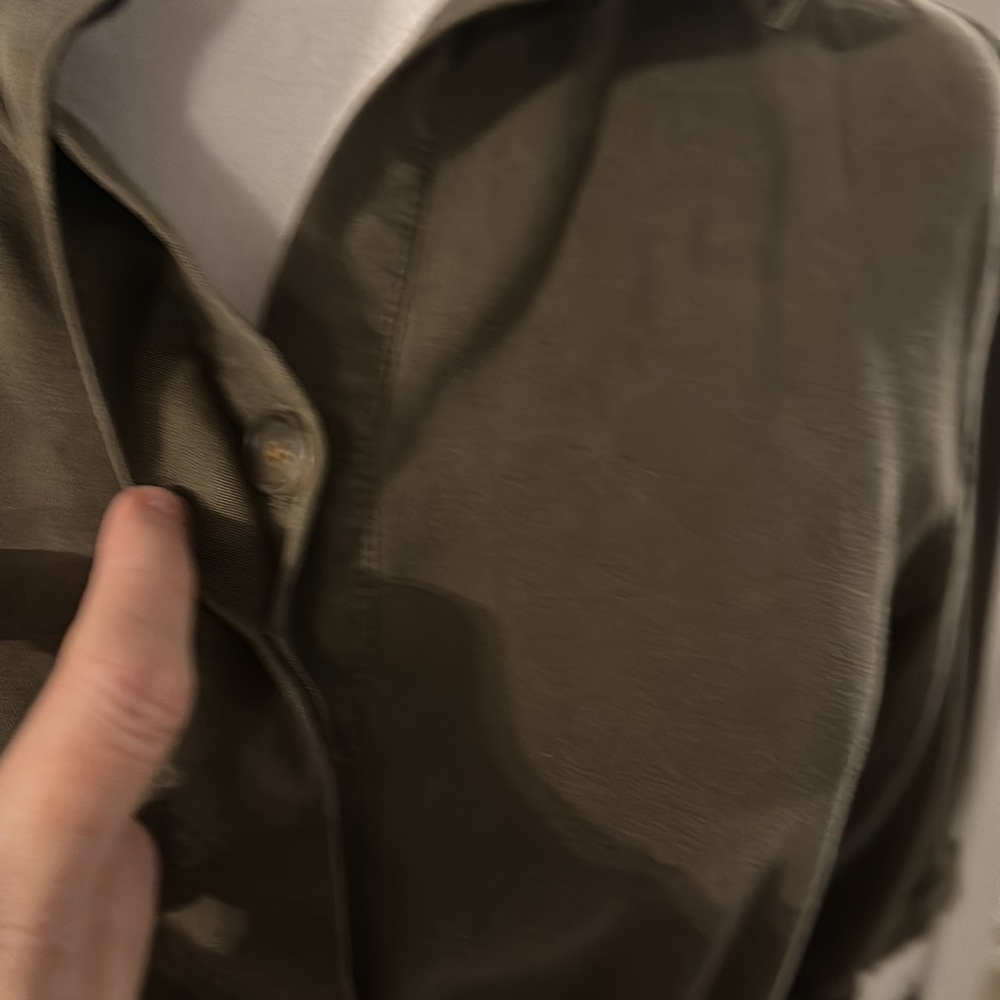 The Loft Olive Green Rounded Side Splits Hem With… - image 2